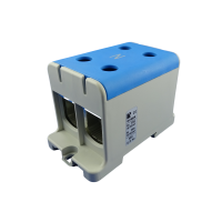 Gnybtas 150mm2 Cu/Al mėlynas 4 prijungimai UK 150/2 N - POLLMANN