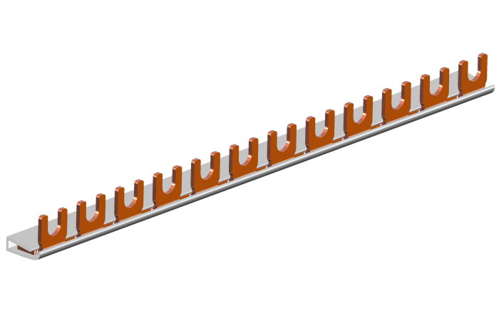 Šyna komutacinė 1P 10mm2 12 modulių šakutė G-1L-210/12 iso - POLLMANN