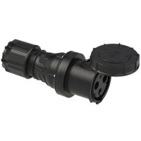 Lizdas CEE a/k 3P 125A 230V 6h IP67 juodas POWER TWIST - PCE