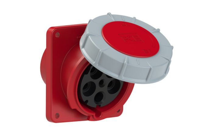 Lizdas CEE į/l 5P 125A 400V IP67 kampinis 120x130mm TWIST - PCE