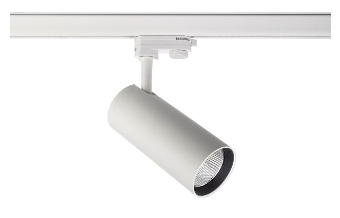 Prožektorius LED 20W 3000K 1705lm į 3F bėgelį D-80mm H-185mm baltos spalvos HORUS - DEKO LIGHT