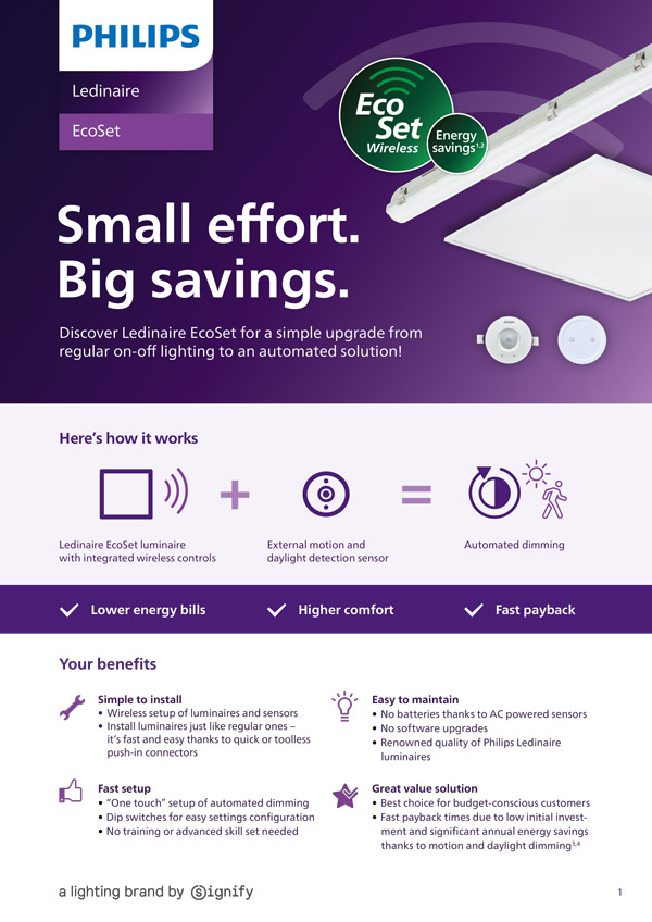 Elektrobalt katalogai - Philips Ledinaire EcoSet Leaflet