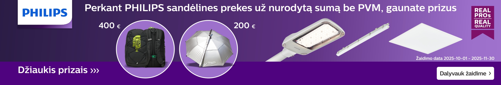 Pirkite PHILIPS gaminius ir gaukite prizus