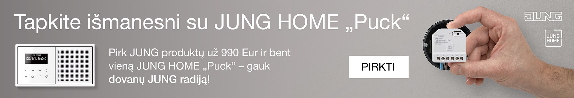 Tapkite išmanesni su Jung Home "Puck" Tapkite išmanesni su Jung Home "Puck"