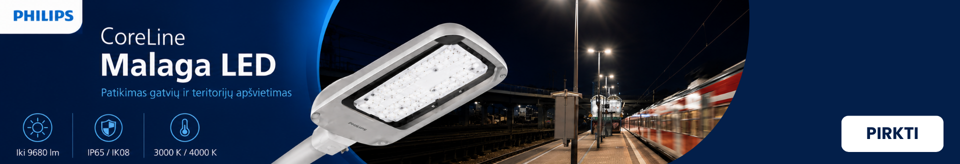 Philips Malaga LED - Patikimas gatvių ir teritorijų apšvietimas Philips Malaga LED - Patikimas gatvių ir teritorijų apšvietimas