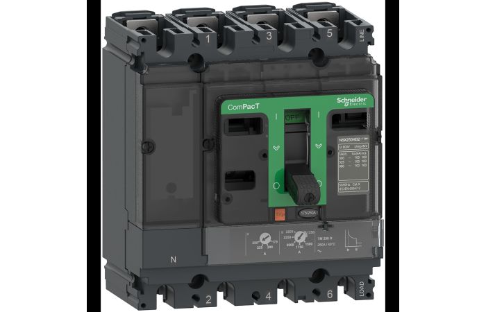 NSX100F 36kA AC 4P3D 100A TMD, C10F6TM100, LV POWER CIRCUIT BREAKERS AND SWITCHES, MCCB OPTIMUM OFFER, COMPACT NSX - SCHNEIDER ELECTRIC (pavadinimas tikslinamas)