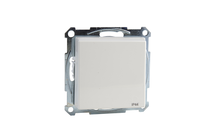 Lizdas p/t SCHUKO su dangteliu IP44 be rėmelio su apsauga nuo vaikų užspaudžiami kontaktai baltos spalvos 16A 250V System M Merten - SCHNEIDER ELECTRIC