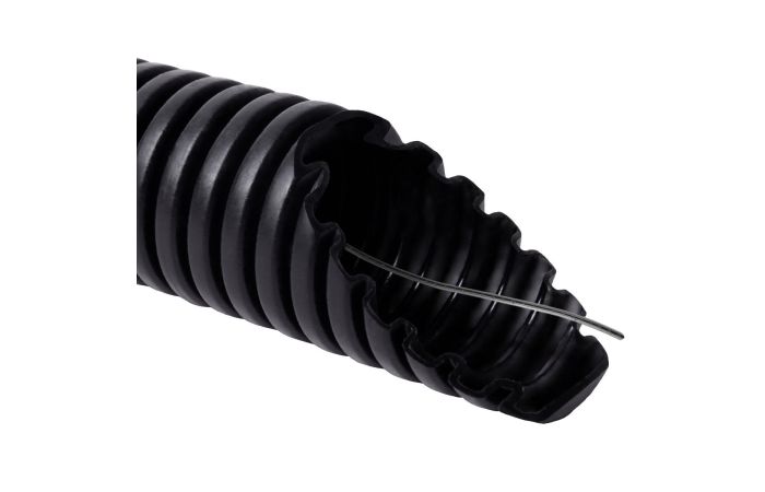 Vamzdis gofruotas D20/14.1 320N/5cm juodas UV atsparus su viela UV LPE - 1 [100m] - KOPOS KOLIN