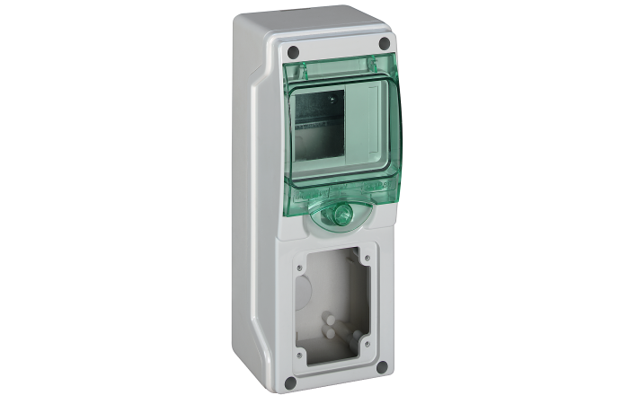 Skydelis v/t 4 (1x4) modulių IP65 1 anga lizdui skaidrios durys Mureva - SCHNEIDER ELECTRIC