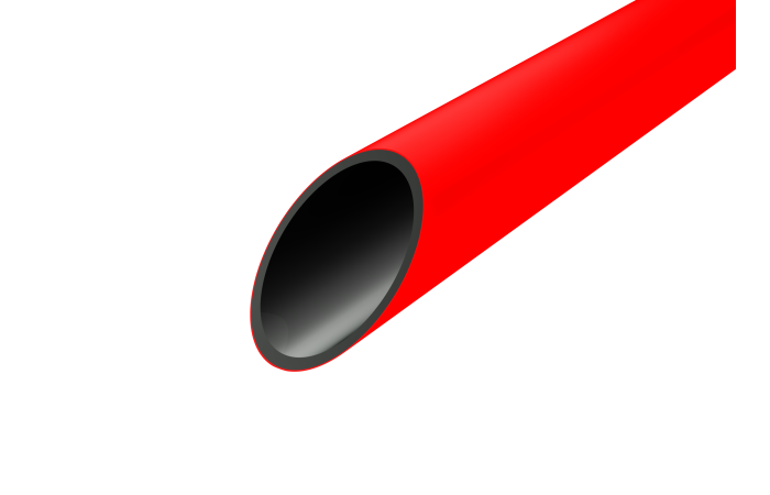 Vamzdis lygus D63/53.6 1250N/20cm klojimui prastūmimo būdu raudonas HDPE EVOCAB STING [100m] - EVOPIPES