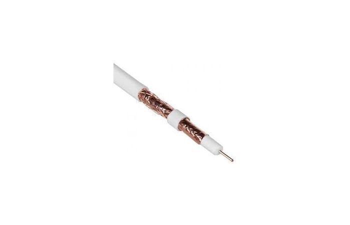 Kabelis televizijos RG6 75ohm 1.02CCS+30AL baltas, vietinei ir kabelinei TV [Ritė po 100m]