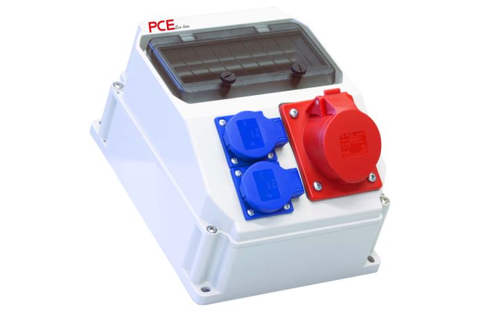 Skydelis v/t 9 modulių su lizdais SCHUKO 2x16A CEE 5P 16A 2xM25 IP54 [255x204x140] STAR ECOline - PCE