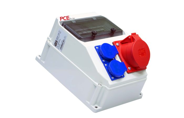 Skydelis v/t 9 modulių su lizdais SCHUKO 2x16A CEE 5P 32A 2xM25 IP54 [255x204x140] STAR ECOline - PCE
