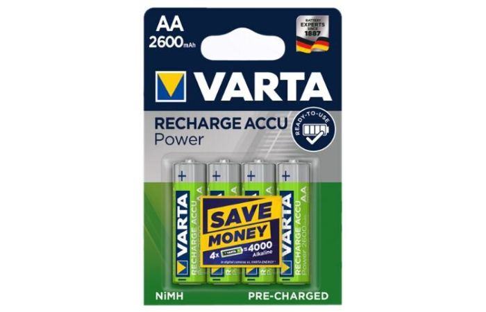 Elementas pakraunamas HR06 NiMh AA 1.2V 2600mAh R2U [pak. po 4 vnt.] - VARTA