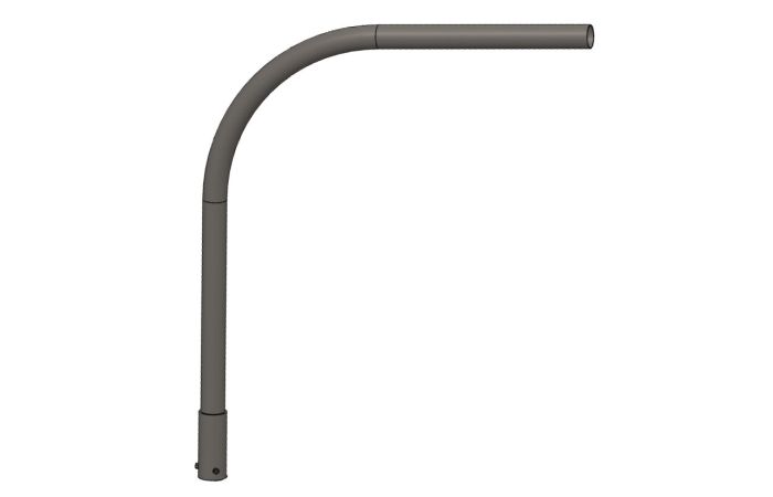 Gembė cinkuota 90 laipsnių kampu H-1.5m L-1.5m 5 laipsnių užmaunama OUT - M4