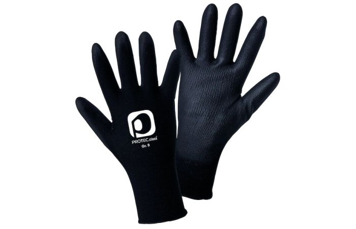 Pirštinės lygios dengtos nitrilu juodos 10 dydis PFSH10 PU [pora] - PROTEC