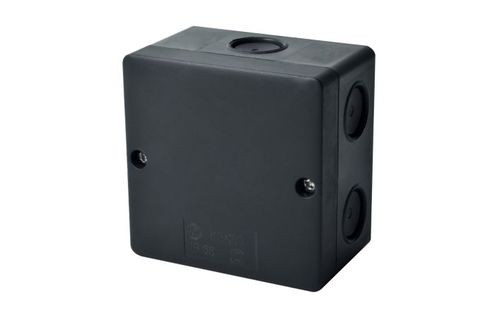Dėžutė v/t [81x81x54] IP66 tuščia be halogenų UV atspari juodos spalvos - KOPOS KOLIN