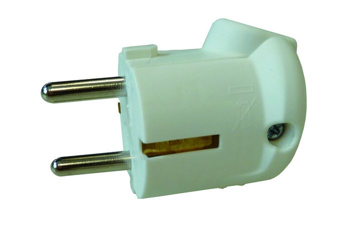 Kištukas a/k SCHUKO kampinis plastikinis su įžeminimu IP20 16A 250V baltas PSSWI15 - PROTEC