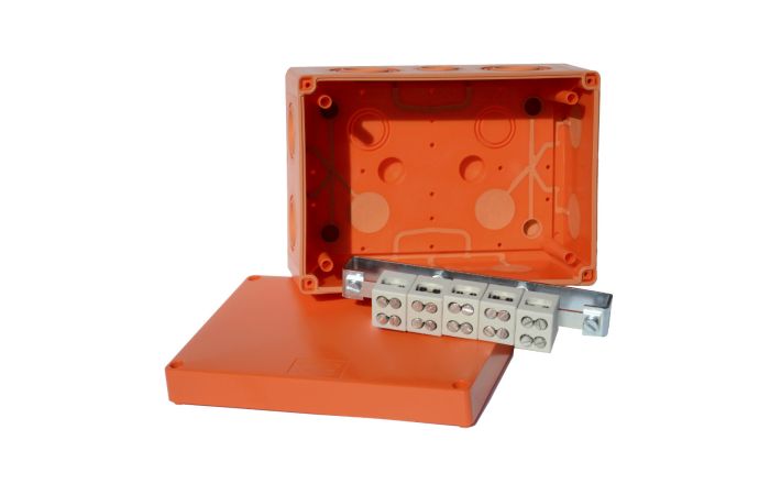 Dėžutė v/t [176x126x90] IP66 E90 su gnybtais 5x10mm2 be halogenų UV atspari - KOPOS KOLIN