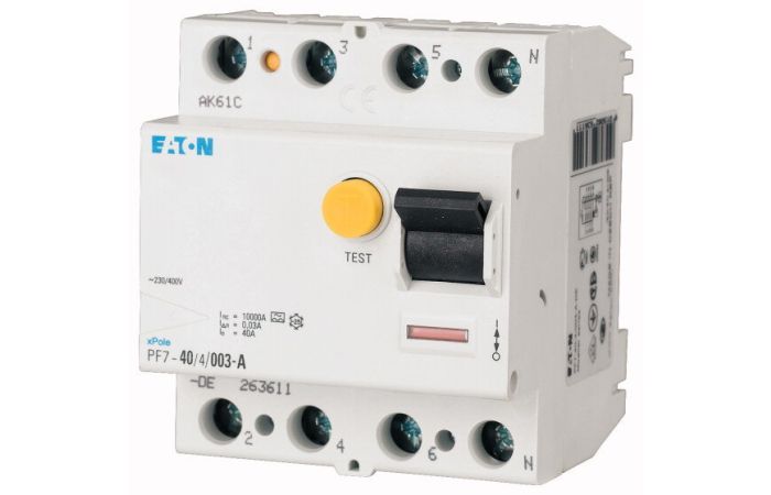 Relė srovės nuotėkio RCCB 4P 25A 30mA AC-tipas PF7-25/4/003 - EATON