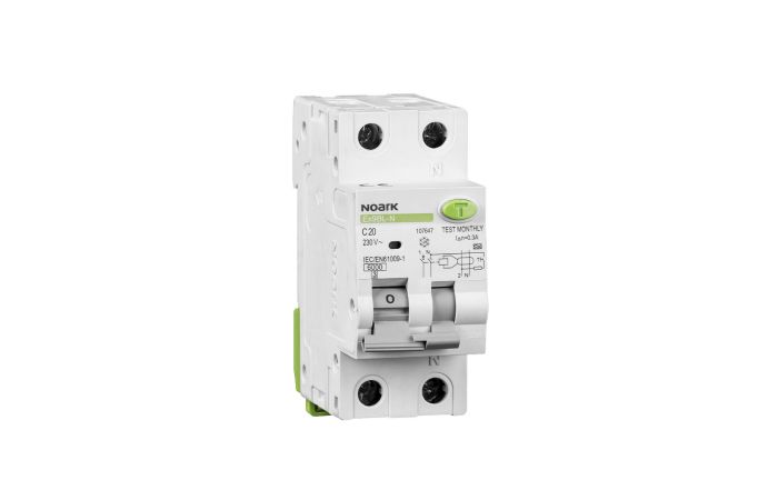 Relė srovės nuotėkio RCBO 2P 16A C 30mA su automatu A-tipas Ex9BL-N 1P+N C16 A 30mA - NOARK