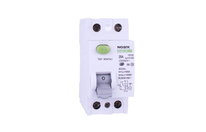 Relė srovės nuotėkio RCCB 2P 25A 30mA A-tipas Ex9L-N 2P 25A A 30mA - NOARK