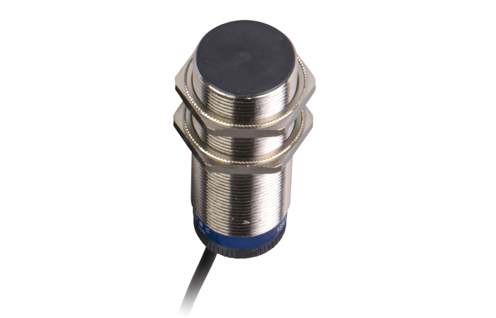 Jutiklis induktyvinis M30 L81mm Sn10mm 24-240V AC/DC 2-laidis 1nc su 2m kabeliu IP67 XSAV11801 - TELEMECANIQUE