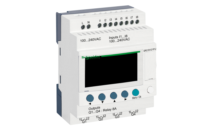 Relė programuojama ZELIO 240V AC 12IO 8DI 4RLY laikrodis - SCHNEIDER ELECTRIC