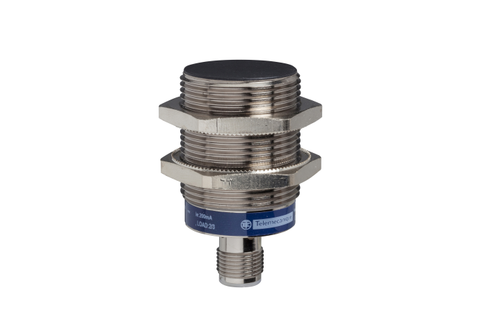 Jutiklis induktyvinis M30 L55mm Sn15mm 12-24V DC 3-laidis 1no M12 4-kontaktų jungtis XS130B3PAM12- TELEMECANIQUE