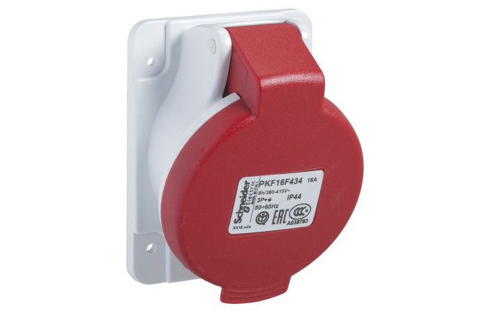 Lizdas CEE į/l 4P 16A 400V IP44 6h kampinis PratiKa - SCHNEIDER ELECTRIC