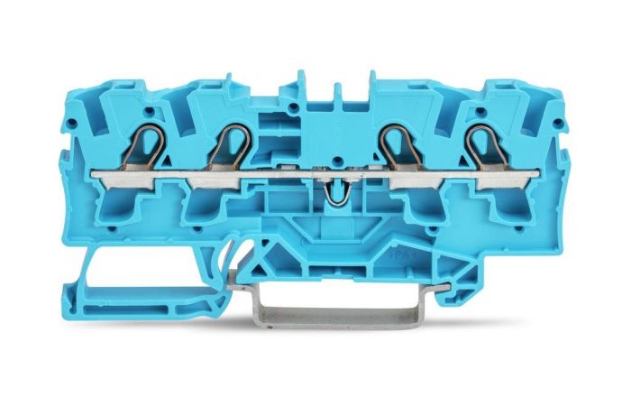 Gnybtas 4mm2 6.2mm 4 laidams mėlynas ant DIN bėgelio Push-in CAGE CLAMP kontaktai - WAGO