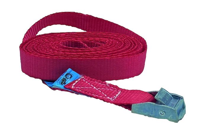 Diržas tvirtinimo 25mm L-5m su užspaudimu raudonas PZK525 - PROTEC