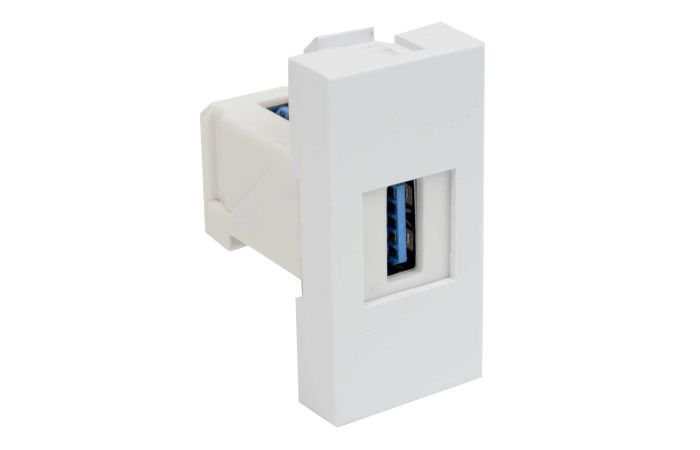 Lizdas modulinis USB 45x22.5mm baltas Quadro - KOPOS KOLIN