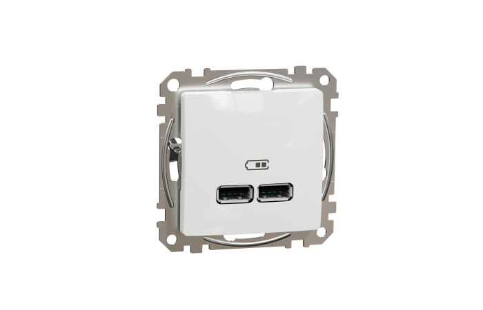 Lizdas p/t dvigubas USB A 2.1A 12W be rėmelio baltos spalvos SEDNA DESIGN - SCHNEIDER ELECTRIC