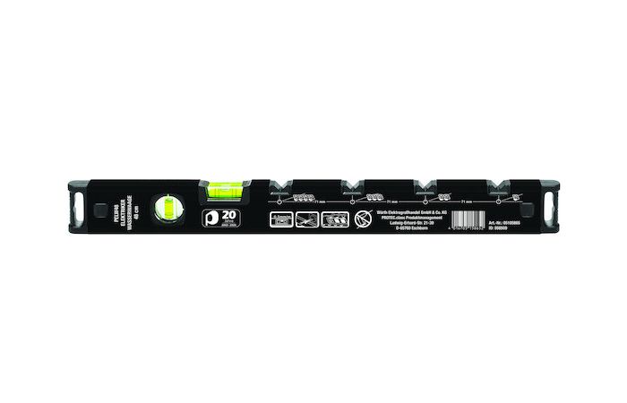 Lygmatis-šablonas aliumininis potinkinėms dėžutėms (71mm) 480mm 20x50mm juodas - PROTEC