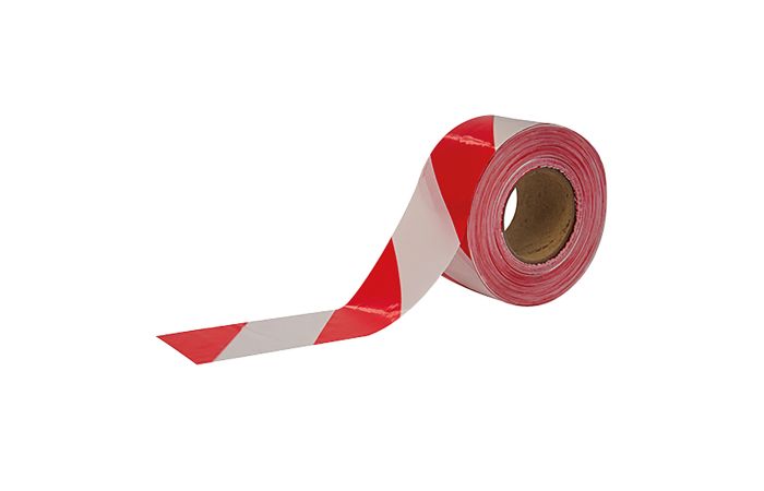 Juosta signalinė 75mm raudona/balta [100m] - CIMCO