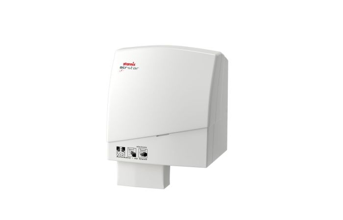 Džiovintuvas rankų 1.4kW 230V 31l/s 144km/h 66db 26sek su šildymu baltas T 70 E - STARMIX