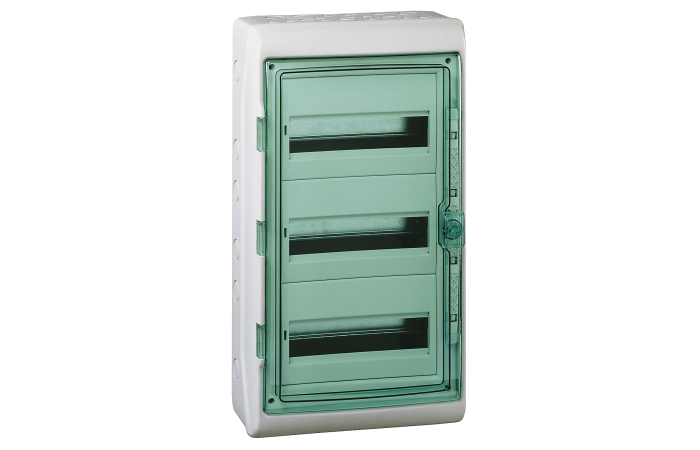 Skydelis v/t 36 (3x12) modulių IP65 su PE/N gnybtais skaidrios durys Mureva - SCHNEIDER ELECTRIC