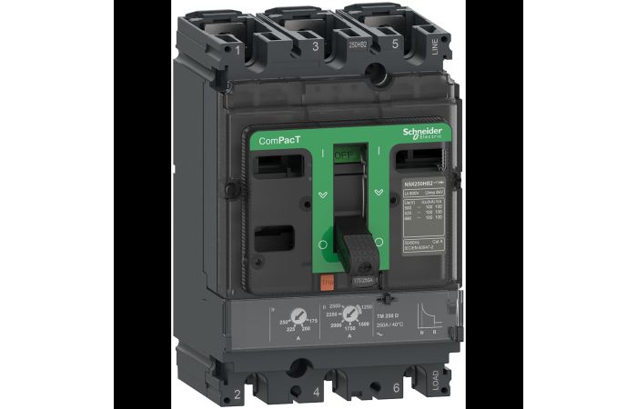 NSX250H 70kA AC 3P3D 250A TMD, C25H3TM250, LV POWER CIRCUIT BREAKERS AND SWITCHES, MCCB OPTIMUM OFFER, COMPACT NSX - SCHNEIDER ELECTRIC (pavadinimas tikslinamas)