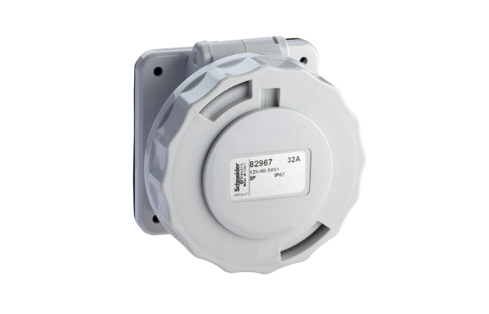 SOCKET PANEL MOUNT STR HT 32A 2P 24/48, 82977, INDUSTRIAL SOCKET OUTLETS, PRATIKA LV SOCKETS AND PLUGS, SOCKET EXTRA LV - SCHNEIDER ELECTRIC (pavadinimas tikslinamas)