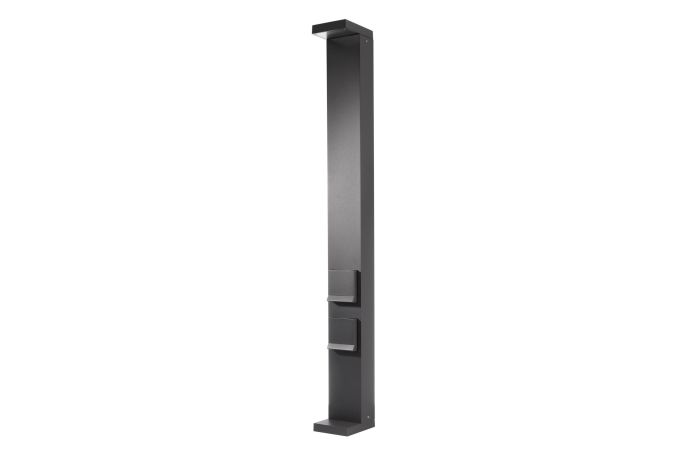 Stulpelis LED 7.4W IP65 3000K/4000K 237lm 120x100mm H-1000mm su 2xSCHUKO tamsiai pilkos spalvos LERNA - DEKO LIGHT
