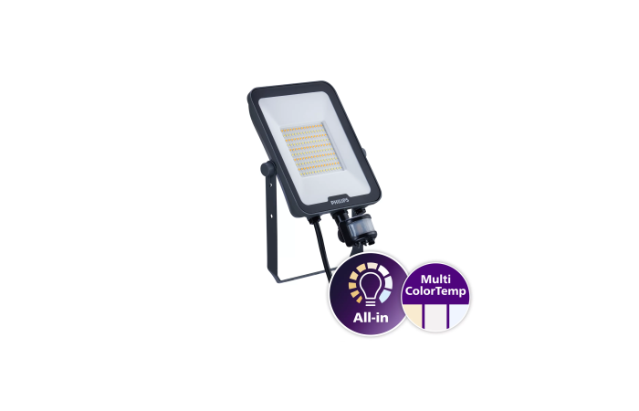 Prožektorius LED 50W IP65 3000/4000/6500K 5500/6000lm su judesio jutikliu BVP167 LED60/830_40_65PSU 50W SWB MDU LEDINAIRE - PHILIPS