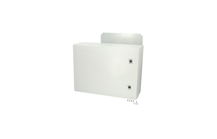 Spinta v/t [600x800x300] IP66 plastikinė su montažine plokšte tuščia 2 užraktų pilkos spalvos ARCA 608030 - FIBOX