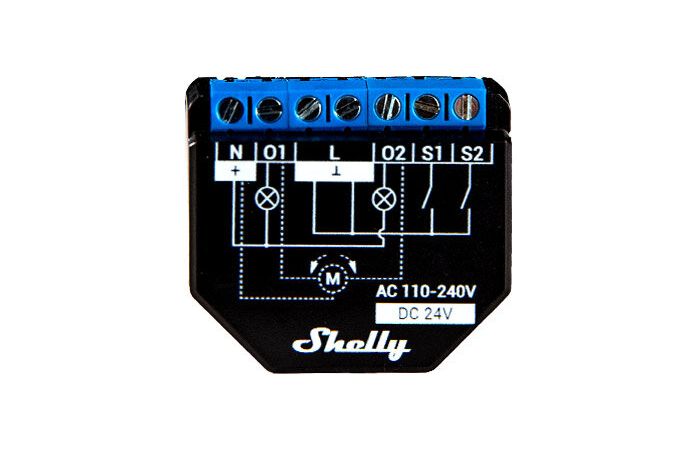 Valdiklis 24V DC/110-240V AC Wi-Fi/Bluetooth Shelly Plus 2PM - SHELLY