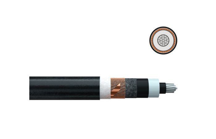 Kabelis aliumininis NA2XS(F)2Y 1x240/25mm2 12/20 (24)kV [matuojamas] - ELKA
