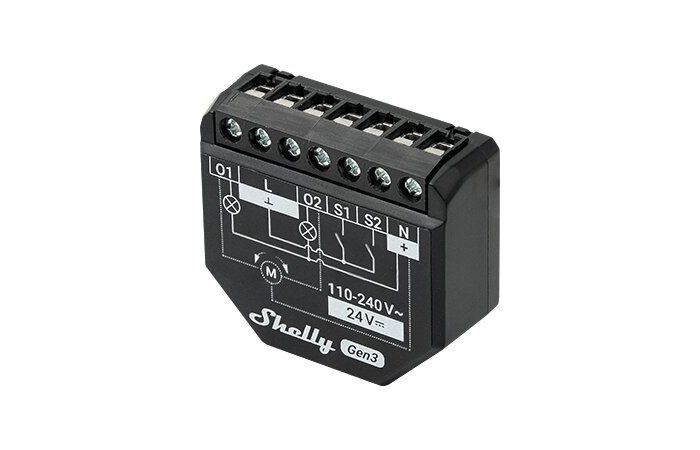 Valdiklis 10A 30V DC/16A 240V AC Wi-Fi/Bluetooth Shelly 2PM Gen3 - SHELLY