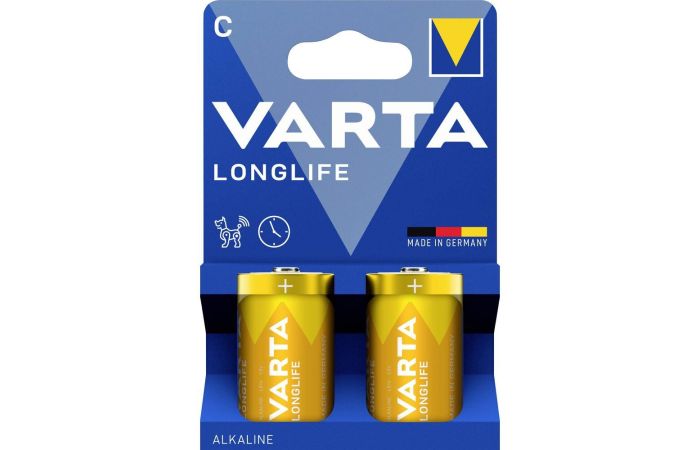 Elementas galvaninis šarminis LR14 C 1.5V LONGLIFE [pak. po 2 vnt.] - VARTA
