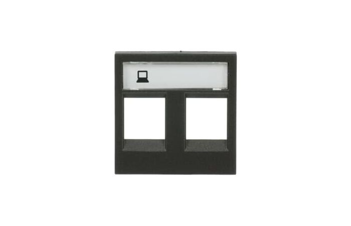 Dangtelis kompiuteriniam lizdui dvigubas RJ45 su vieta markiracijai antracito spalvos N2218.2 AN Zenit - ABB