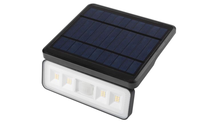 Prožektorius LED IP54 4000K 1000lm su saulės panele, judesio jutikliu juodos spalvos DAVOS - GTV