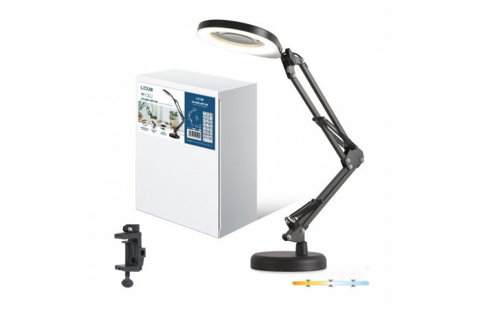 Šviestuvas stalinis LED 10W 3000/4000/6500K 500lm juodos spalvos AURIQ LOUPE - KOBI